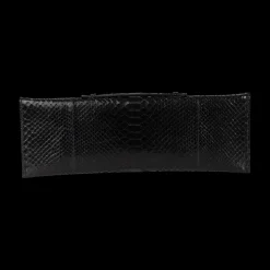 Black Gloss Python Tuxedo Clutch
