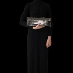 Black Gloss Python Tuxedo Clutch