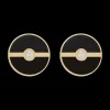 Black Large Discs Earrings