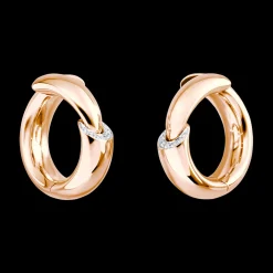 Calla Rose Gold And Diamond Midi Earrings