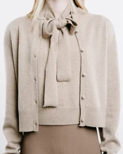 Cashmere Shoulder Pad Cardigan