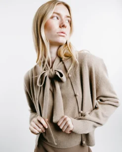 Cashmere Shoulder Pad Cardigan