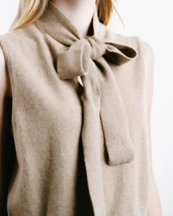 Cashmere Tie Sleeveless Tank