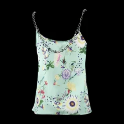 Chain-Detail Floral Top