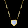Chalcedony Cabochon Heart Necklace