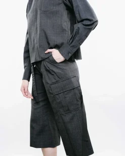 Cropped Glen Checked Pants