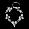 Crystal Flower Stud Necklace
