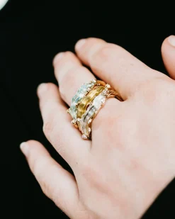 Crystal Quartz Wave Stackable Ring