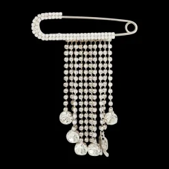 Crystal-Embellished Safety Pin Bag Charm