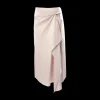 Draped Satin Midi Skirt
