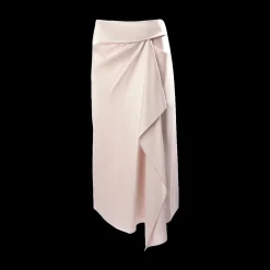 Draped Satin Midi Skirt