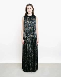 Floral Gathered & Pleated Dress