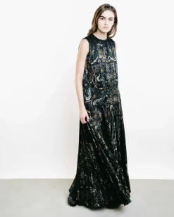 Floral Gathered & Pleated Dress