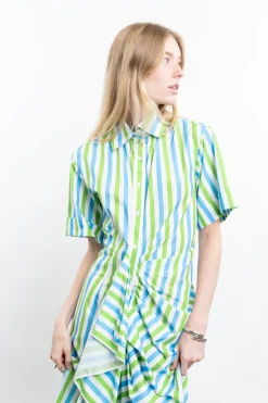 Gathered Ruffle Shirtdress