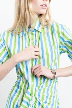 Gathered Ruffle Shirtdress