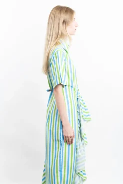 Gathered Ruffle Shirtdress