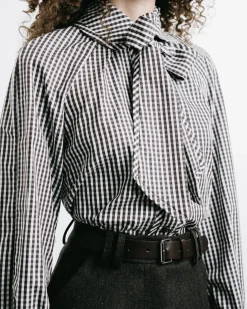 Gingham Bow-Tie Shirt