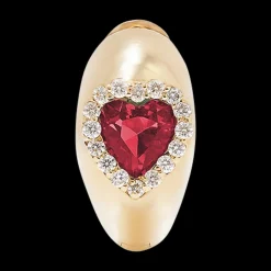 Heart Garnet Huggie (Single)