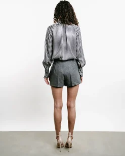 Houndstooth Bow-Tie Shirt
