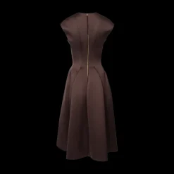 Knee-Length Paneled Satin Dress