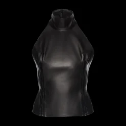 Leather Halterneck Top