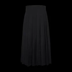 Long Pleated Wrap Skirt