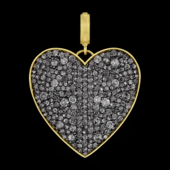 Medium Grey Diamond Heart Pendant
