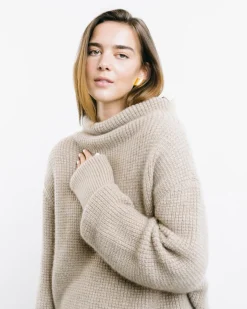 Mock-Neck Kimono Sweater