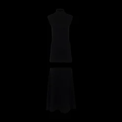 Mock-Neck Sleeveless Floating Knit Maxi Dress