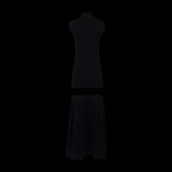Mock-Neck Sleeveless Floating Knit Maxi Dress