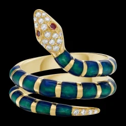 Nouvelle Serpent Metallic Enamel Coil Ring