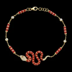 Nouvelle Serpent Red Enamel Bracelet
