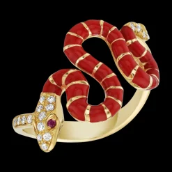 Nouvelle Serpent Red Enamel Ring