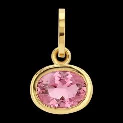 Oval-Cut Pink Tourmaline Birthstone Charm