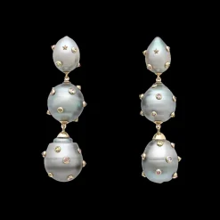 Pearl Trio Spike Earrings