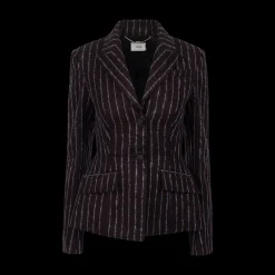Pinstripe Single-Breasted Blazer