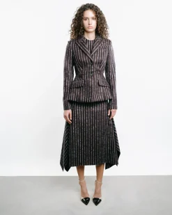 Pinstripe Single-Breasted Blazer