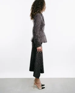 Pinstripe Single-Breasted Blazer