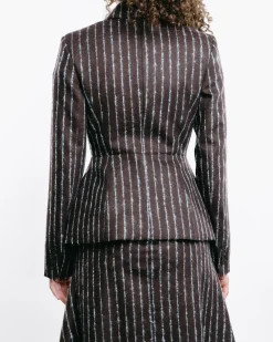 Pinstripe Single-Breasted Blazer