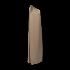 Pleated One-Shoulder Gown