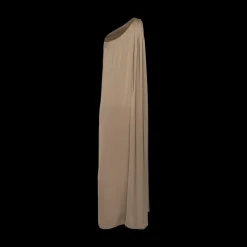 Pleated One-Shoulder Gown