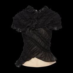 Ruched Short-Sleeve Blouse