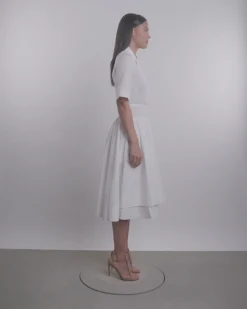 Short-Sleeved Belted Dress