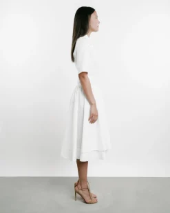 Short-Sleeved Belted Dress