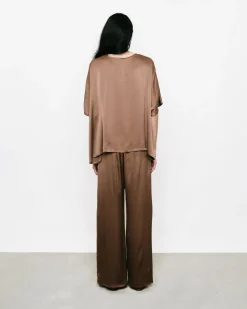 Silk Wide-Leg Pants