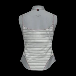 Sleeveless Swimsuit Trompe L'oeil Button-Down Shirt