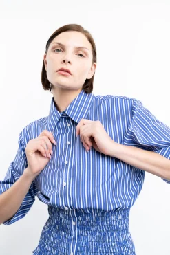 Smocked Button-Up Top