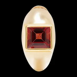Square Garnet Huggie (Single)