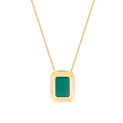 Stones of Wisdom Octagon Green Onyx Necklace