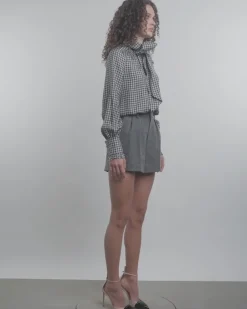 Striped Wool Tailored Shorts